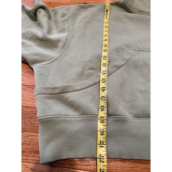 Nike Hoodie Womens Large Center Swoosh Y2K Boxy Sweatshirt Green Crop Pullover M - Picture 7 of 10